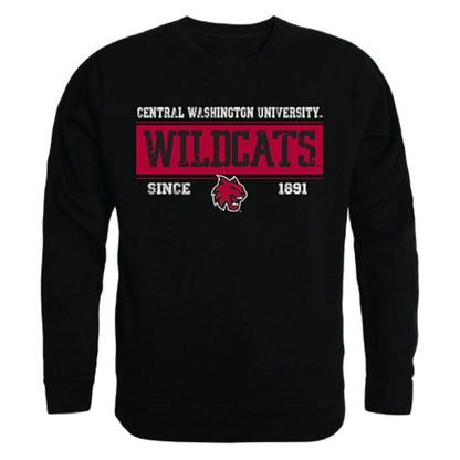 CWU Central Washington University Wildcats Established Crewneck Pullover Sweatshirt Sweater Black-Campus-Wardrobe