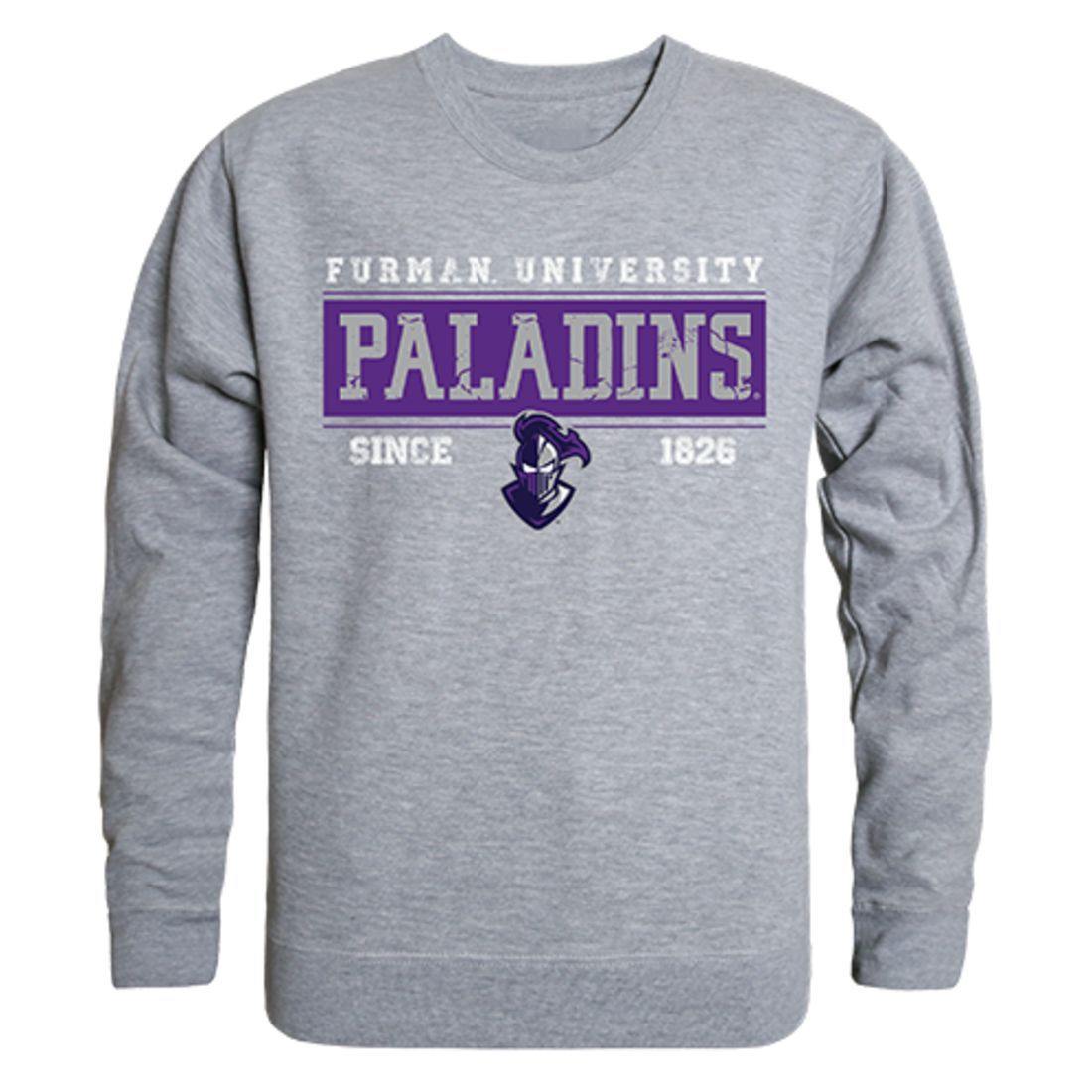 Furman University Paladins Established Crewneck Pullover Sweatshirt Sweater Heather Grey-Campus-Wardrobe