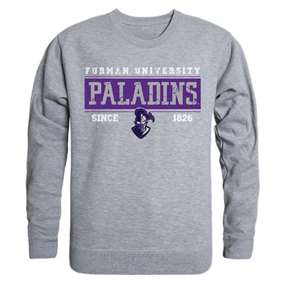 Furman University Paladins Established Crewneck Pullover Sweatshirt Sweater Heather Grey-Campus-Wardrobe