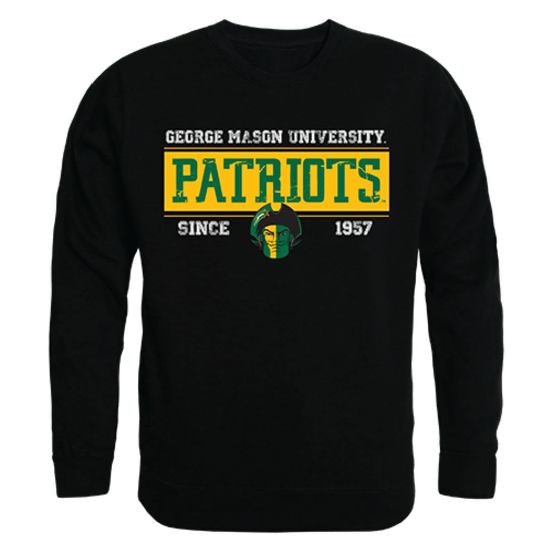 GMU George Mason University Patriots Established Crewneck Pullover Sweatshirt Sweater Black-Campus-Wardrobe