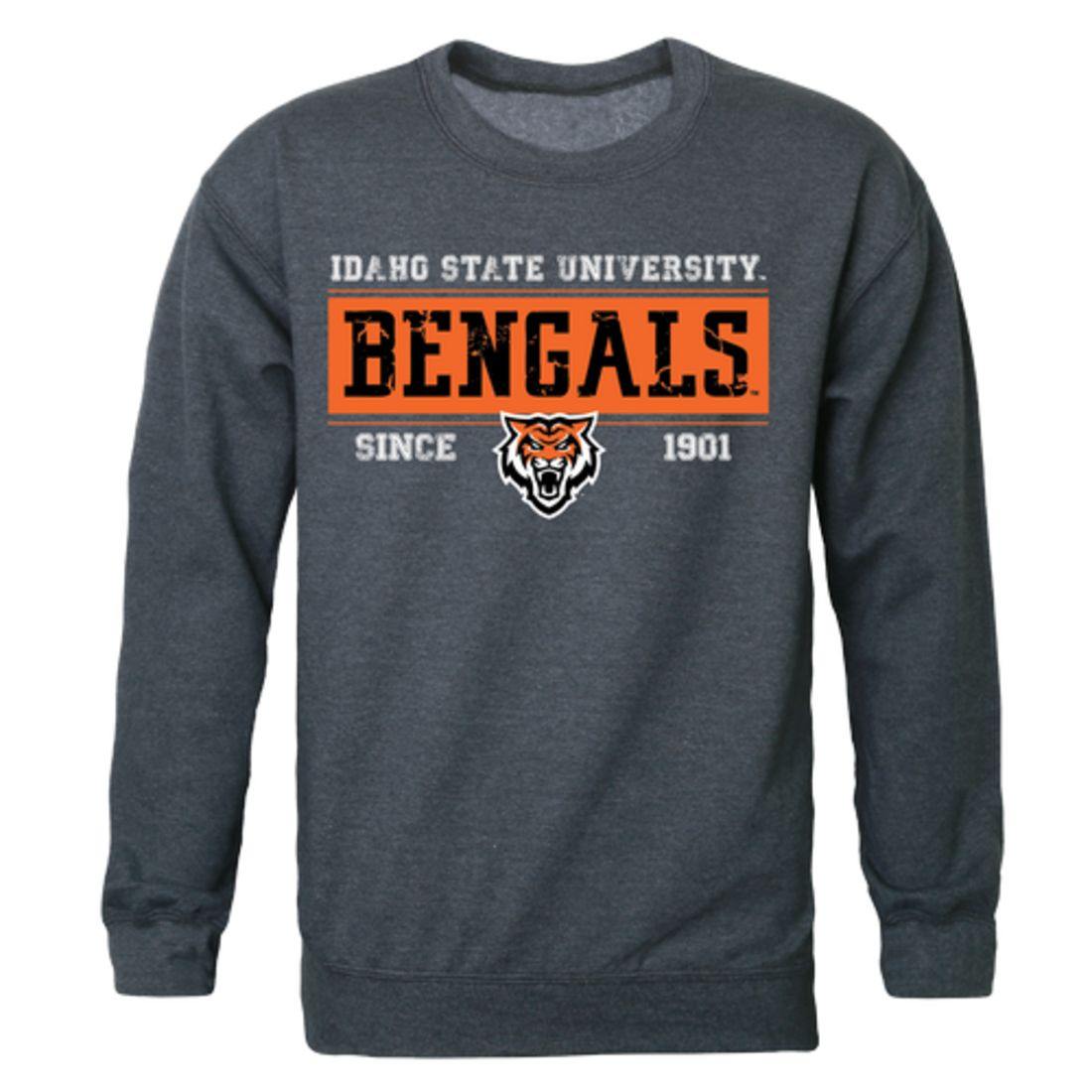 ISU Idaho State University Bengals Established Crewneck Pullover Sweatshirt Sweater Heather Charcoal-Campus-Wardrobe