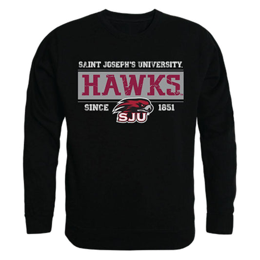 Saint Joseph's University Hawks Established Crewneck Pullover Sweatshirt Sweater Black-Campus-Wardrobe