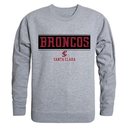 SCU Santa Clara University Broncos Established Crewneck Pullover Sweatshirt Sweater Heather Grey-Campus-Wardrobe