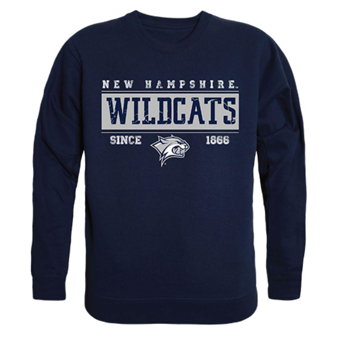 UNH University of New Hampshire Wildcats Established Crewneck Pullover Sweatshirt Sweater Navy-Campus-Wardrobe