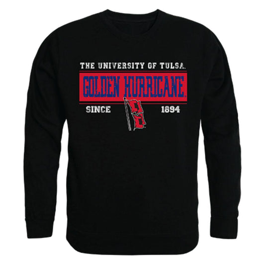 University of Tulsa Golden Golden Hurricane Established Crewneck Pullover Sweatshirt Sweater Black-Campus-Wardrobe