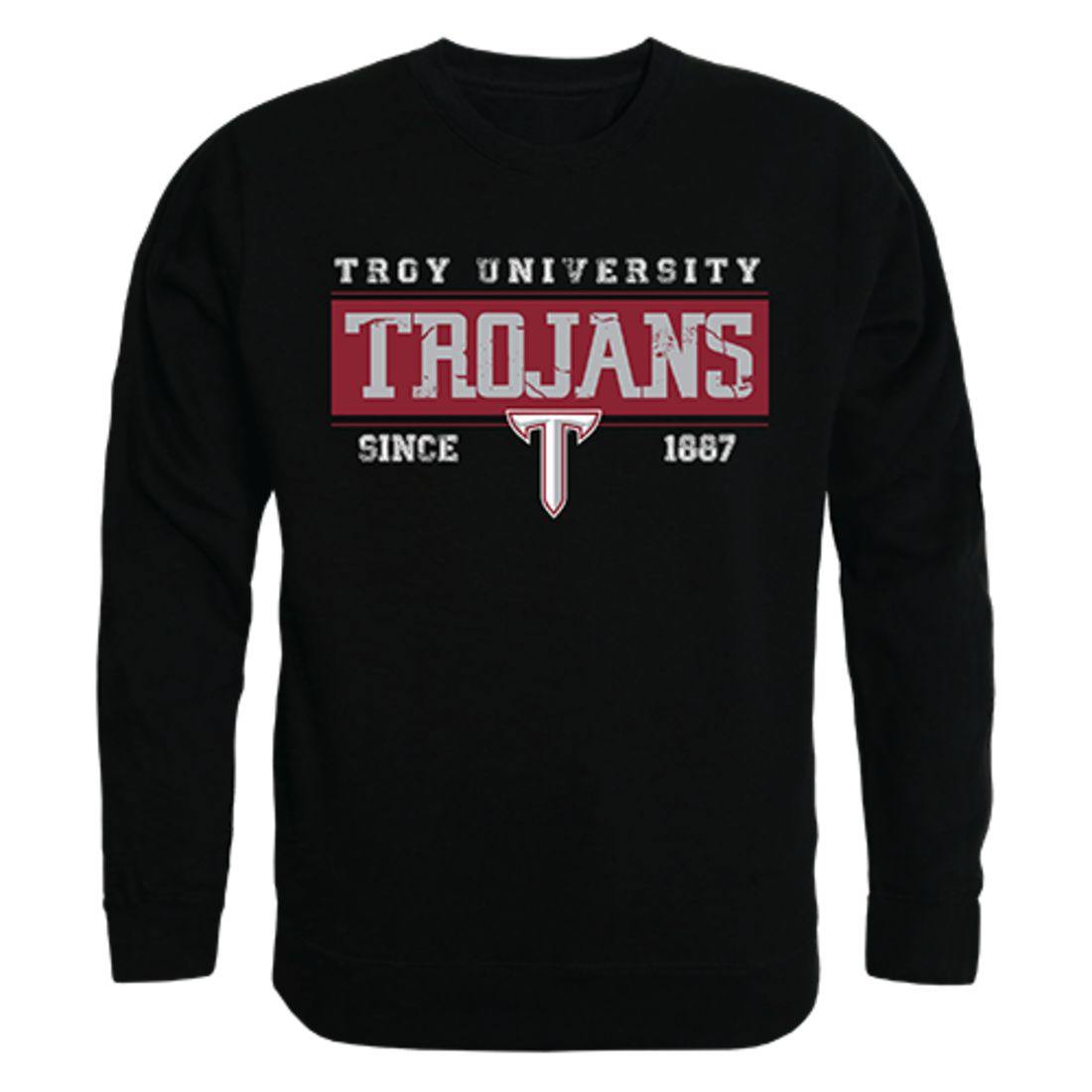 Troy University Trojans Established Crewneck Pullover Sweatshirt Sweater Black-Campus-Wardrobe