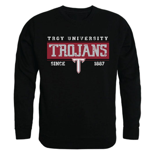 Troy University Trojans Established Crewneck Pullover Sweatshirt Sweater Black-Campus-Wardrobe