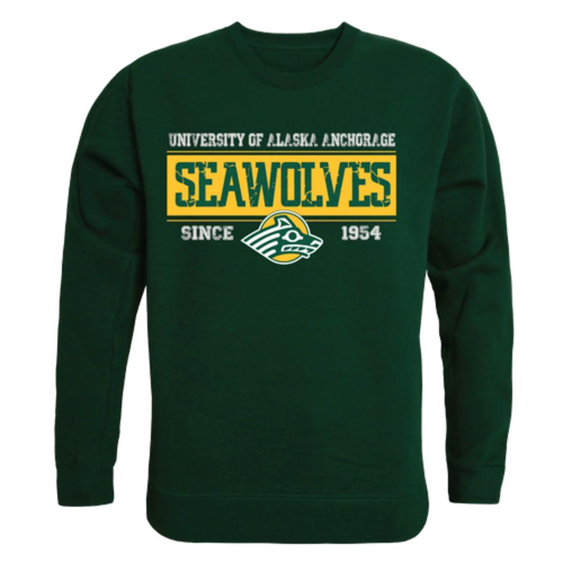 UAA University of Alaska Anchorage Sea Wolves Established Crewneck Pullover Sweatshirt Sweater Forest-Campus-Wardrobe