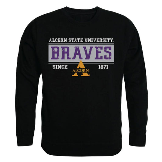 Alcorn State University Braves Established Crewneck Pullover Sweatshirt Sweater Black-Campus-Wardrobe
