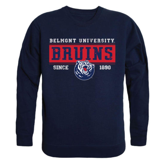 Belmont State University Bruins Established Crewneck Pullover Sweatshirt Sweater Navy-Campus-Wardrobe