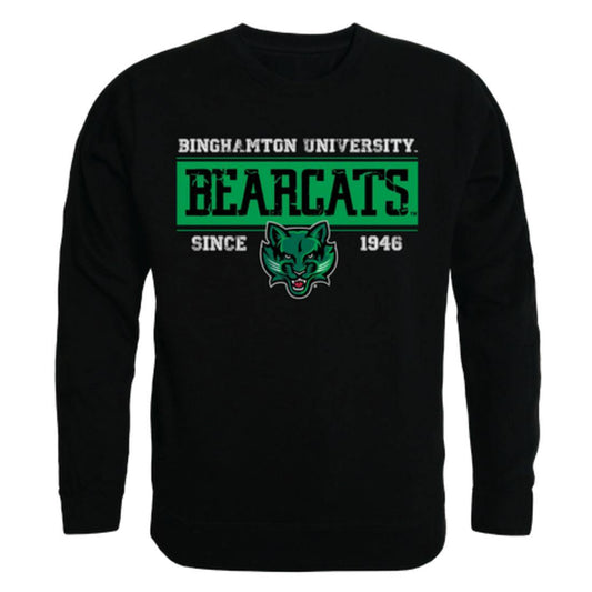 SUNY Binghamton University Bearcats Established Crewneck Pullover Sweatshirt Sweater Black-Campus-Wardrobe