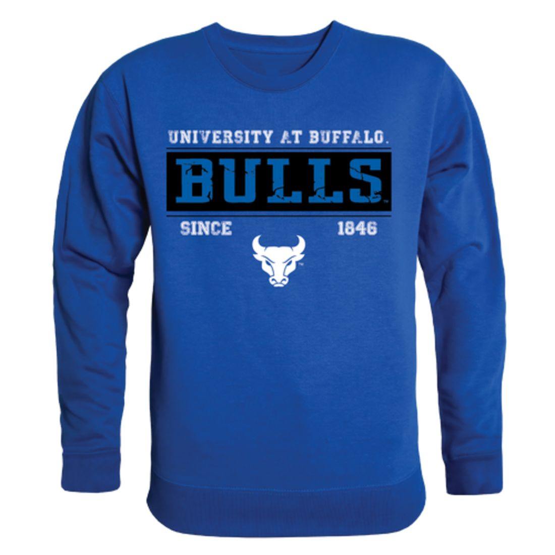 SUNY University at Buffalo Bulls Established Crewneck Pullover Sweatshirt Sweater Royal-Campus-Wardrobe