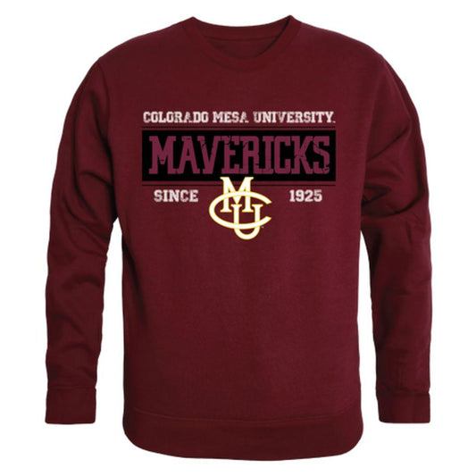 CMU Colorado Mesa University Maverick Established Crewneck Pullover Sweatshirt Sweater Maroon-Campus-Wardrobe
