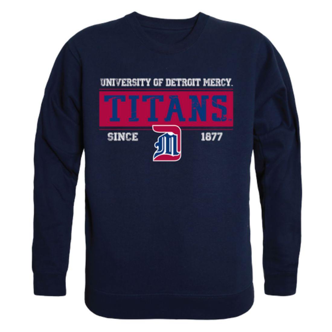 UDM University of Detroit Mercy Titans Established Crewneck Pullover Sweatshirt Sweater Navy-Campus-Wardrobe