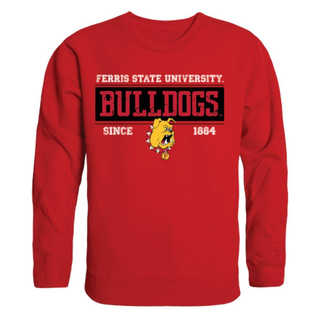FSU Ferris State University Bulldogs Established Crewneck Pullover Sweatshirt Sweater Red-Campus-Wardrobe