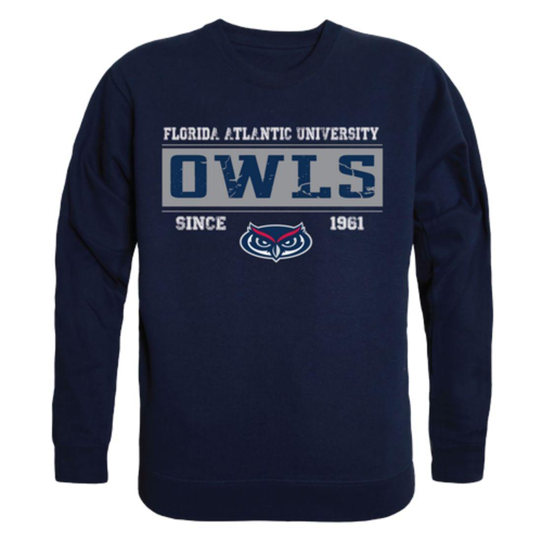 FAU Florida Atlantic University Owls Established Crewneck Pullover Sweatshirt Sweater Navy-Campus-Wardrobe