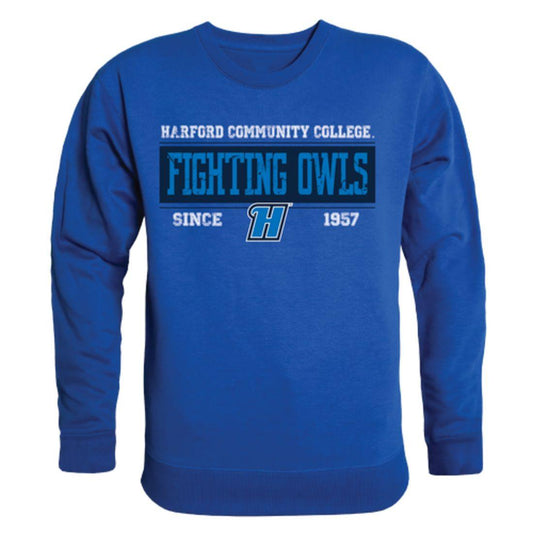 Harford Community College Fighting Owls Established Crewneck Pullover Sweatshirt Sweater Royal-Campus-Wardrobe