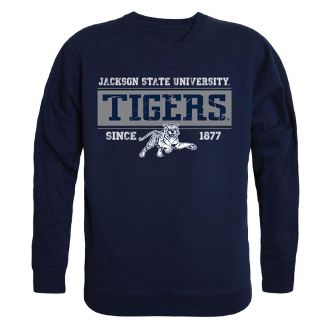 JSU Jackson State University Tigers Established Crewneck Pullover Sweatshirt Sweater Navy-Campus-Wardrobe