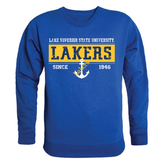 LSSU Lake Superior State University Lakers Established Crewneck Pullover Sweatshirt Sweater Royal-Campus-Wardrobe