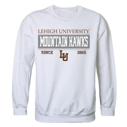 Lehigh University Mountain Hawks Established Crewneck Pullover Sweatshirt Sweater White-Campus-Wardrobe