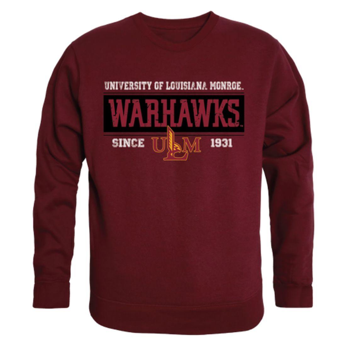 ULM University of Louisiana Monroe Warhawks Established Crewneck Pullover Sweatshirt Sweater Maroon-Campus-Wardrobe