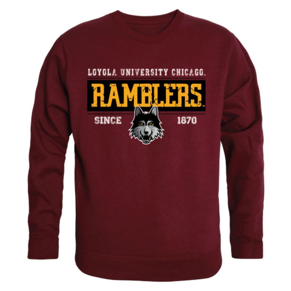 LUC Loyola University Chicago Ramblers Established Crewneck Pullover Sweatshirt Sweater Maroon-Campus-Wardrobe