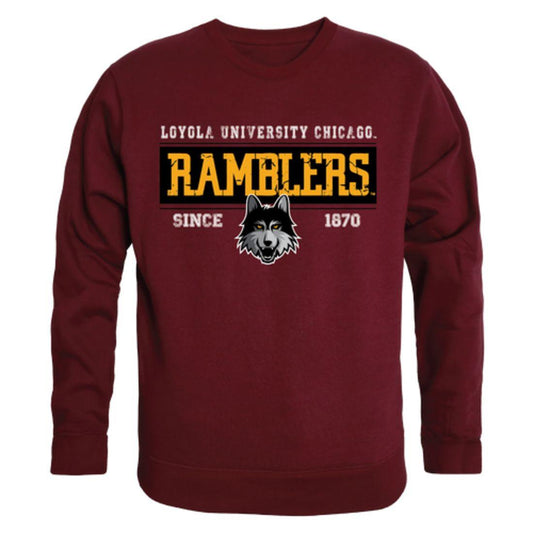 LUC Loyola University Chicago Ramblers Established Crewneck Pullover Sweatshirt Sweater Maroon-Campus-Wardrobe