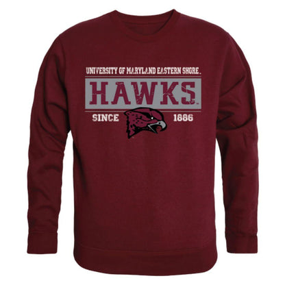UMES University of Maryland Eastern Shore Hawks Established Crewneck Pullover Sweatshirt Sweater Maroon-Campus-Wardrobe