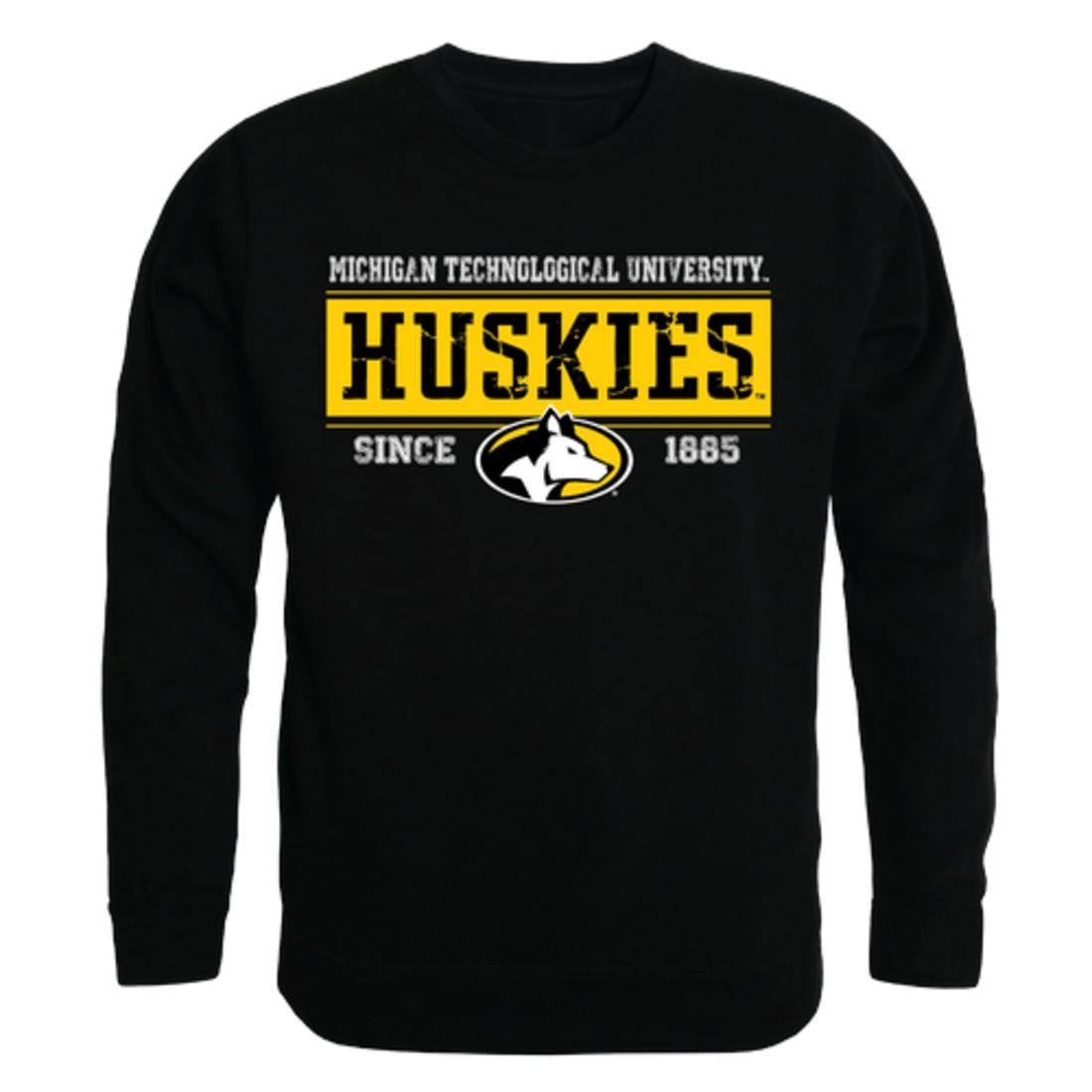 Michigan Technological University Huskies Established Crewneck Pullover Sweatshirt Sweater Black-Campus-Wardrobe