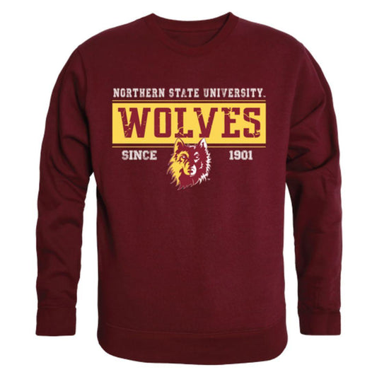 NSU Northern State University Wolves Established Crewneck Pullover Sweatshirt Sweater Maroon-Campus-Wardrobe