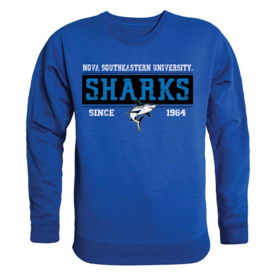 NSU Nova Southeastern University Sharks Established Crewneck Pullover Sweatshirt Sweater Royal-Campus-Wardrobe