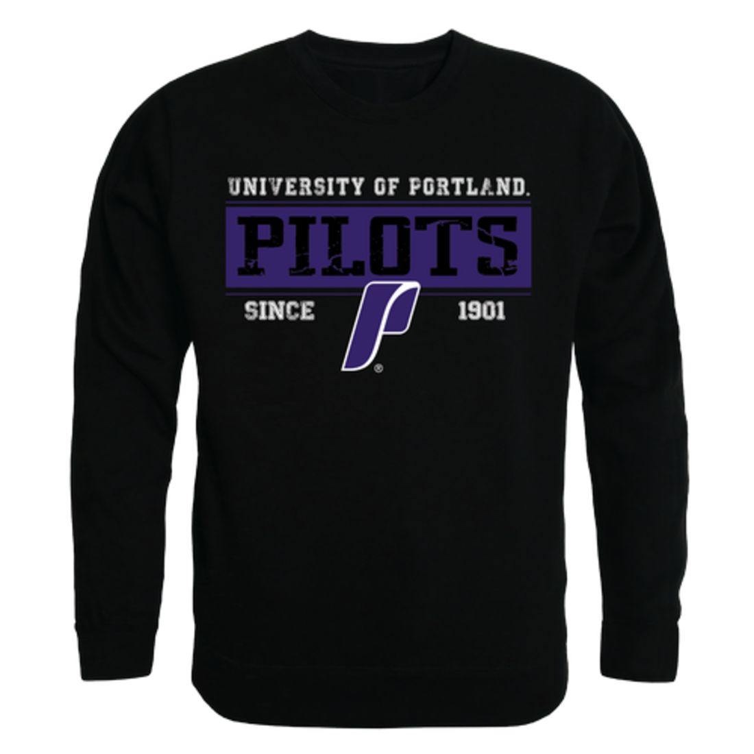 UP University of Portland Pilots Established Crewneck Pullover Sweatshirt Sweater Black-Campus-Wardrobe