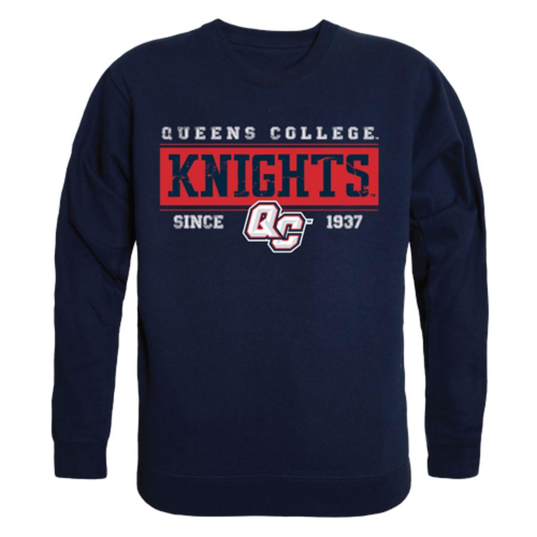 CUNY Queens College Knights Established Crewneck Pullover Sweatshirt Sweater Navy-Campus-Wardrobe