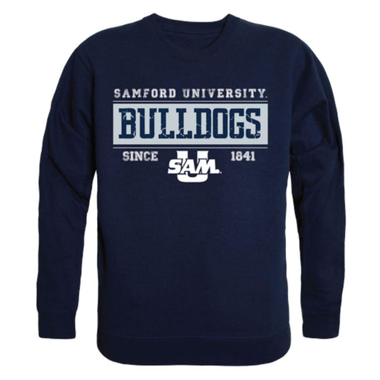 Samford University Bulldogs Established Crewneck Pullover Sweatshirt Sweater Navy-Campus-Wardrobe