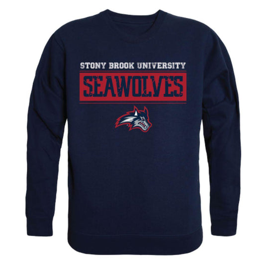 Stony Brook University Seawolves Established Crewneck Pullover Sweatshirt Sweater Navy-Campus-Wardrobe