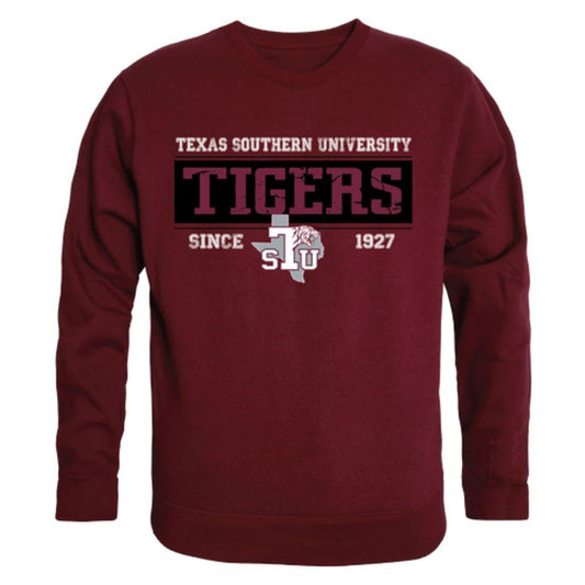 TSU Texas Southern University Tigers Established Crewneck Pullover Sweatshirt Sweater Maroon-Campus-Wardrobe