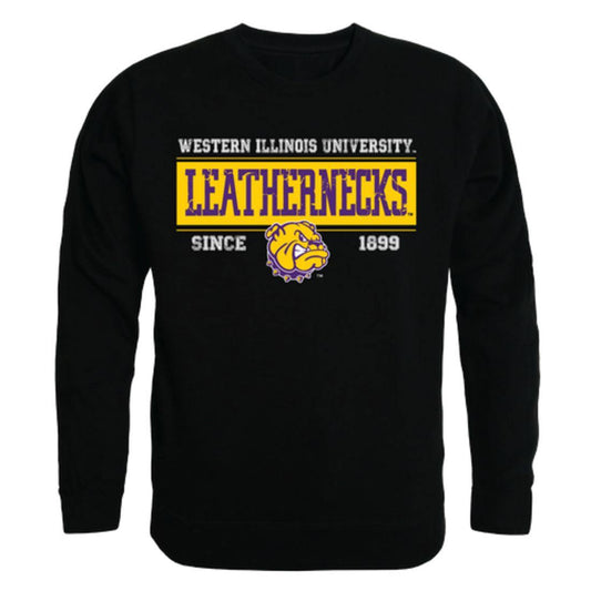 WIU Western Illinois University Leathernecks Established Crewneck Pullover Sweatshirt Sweater Black-Campus-Wardrobe