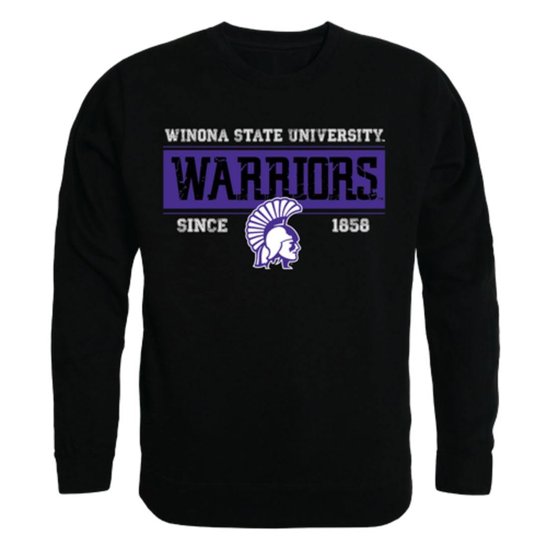 Winona State University Warriors Established Crewneck Pullover Sweatshirt Sweater Black-Campus-Wardrobe