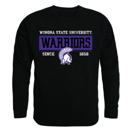 Winona State University Warriors Established Crewneck Pullover Sweatshirt Sweater Black-Campus-Wardrobe