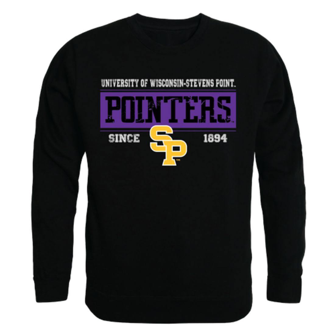 UWSP University of Wisconsin Stevens Point Pointers Established Crewneck Pullover Sweatshirt Sweater Black-Campus-Wardrobe