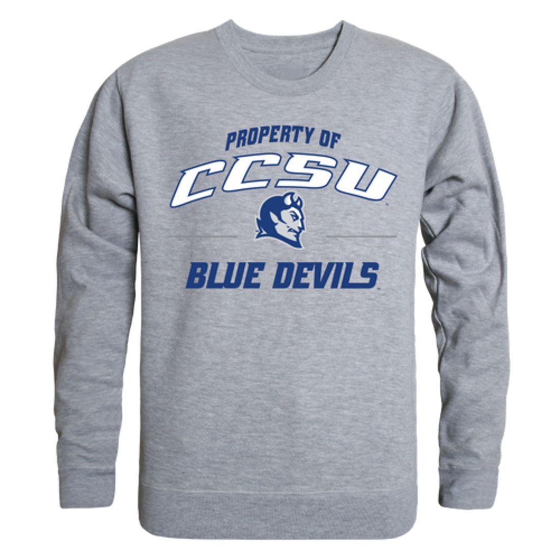 CCSU Central Connecticut State University Blue Devils Property Crewneck Pullover Sweatshirt Sweater Heather Grey-Campus-Wardrobe