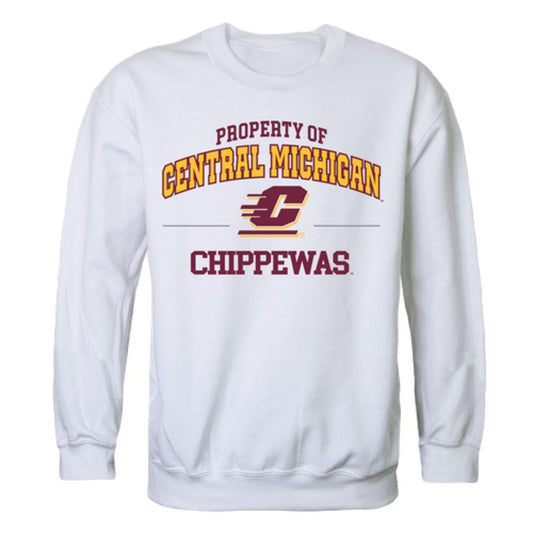 CMU Central Michigan University Chippewas Property Crewneck Pullover Sweatshirt Sweater White-Campus-Wardrobe