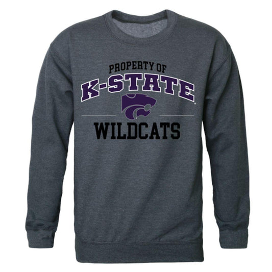 KSU Kansas State University Wildcats Property Crewneck Pullover Sweatshirt Sweater Heather Charcoal-Campus-Wardrobe