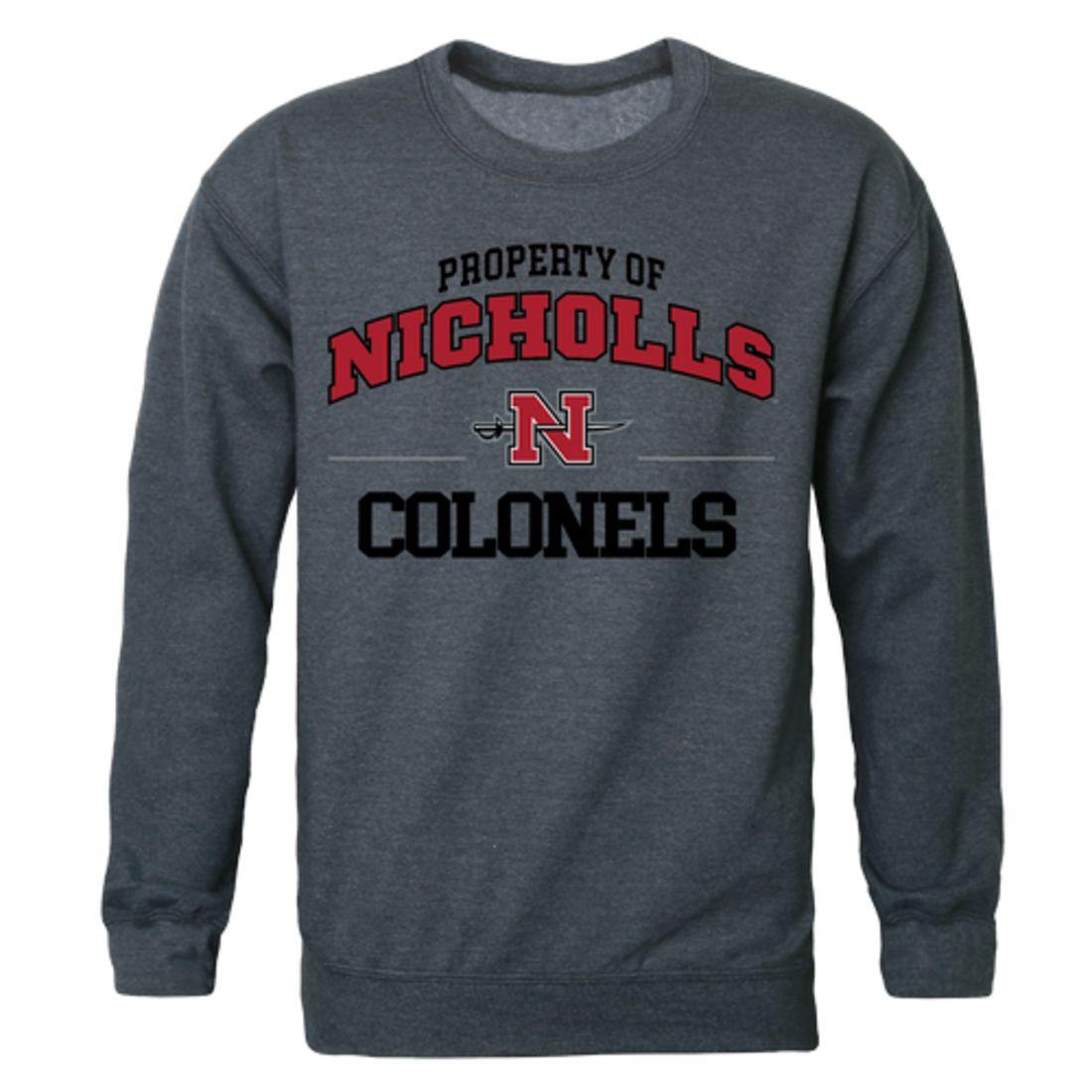Nicholls State University Colonels Property Crewneck Pullover Sweatshirt Sweater Heather Charcoal-Campus-Wardrobe