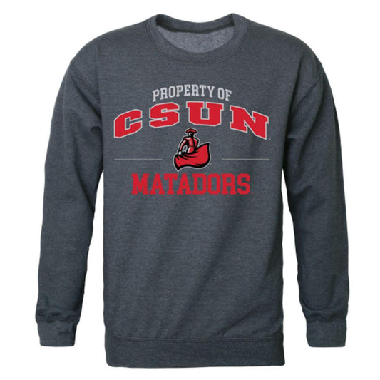 CSUN California State University Northridge Matadors Property Crewneck Pullover Sweatshirt Sweater Heather Charcoal-Campus-Wardrobe