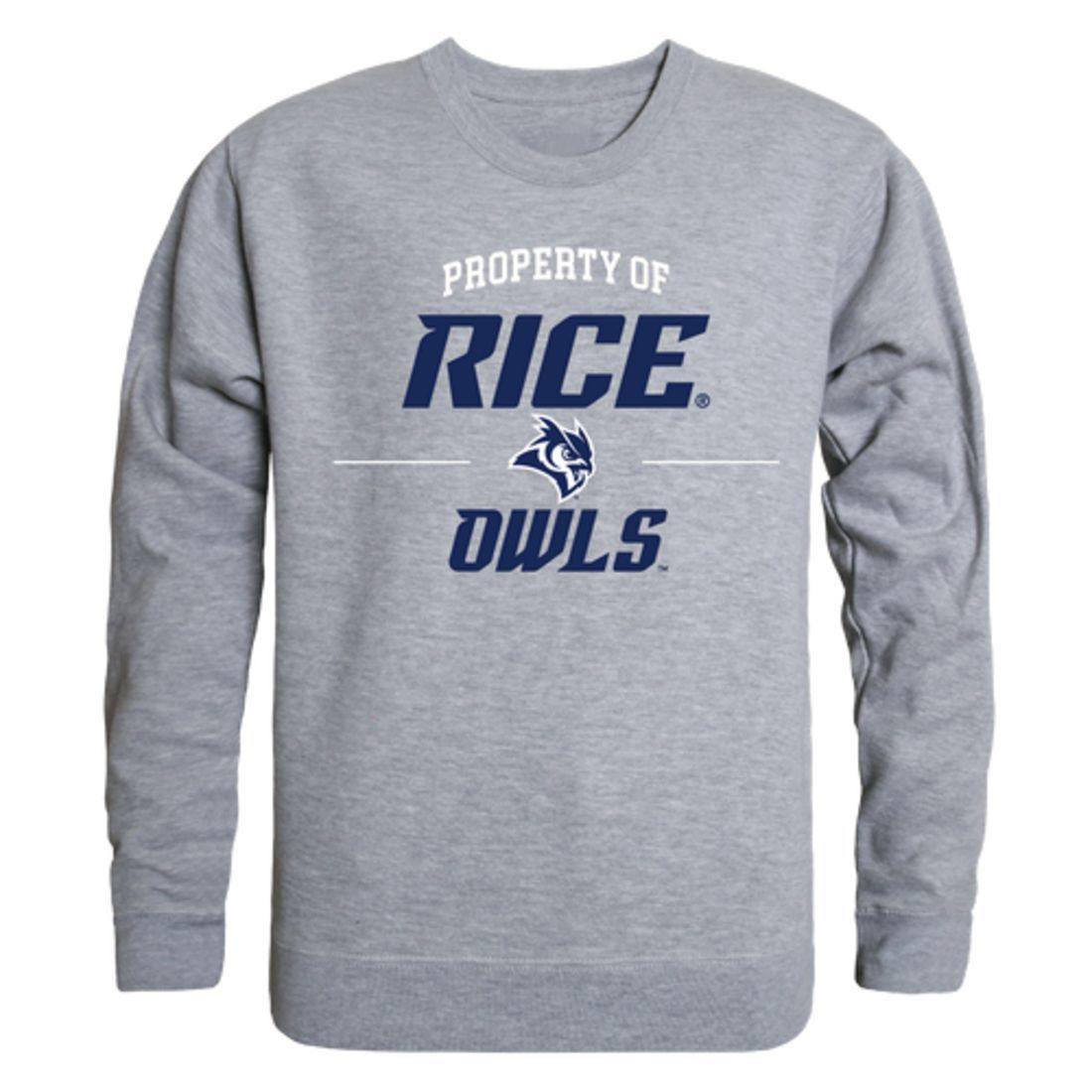 Rice University Owls Property Crewneck Pullover Sweatshirt Sweater Heather Grey-Campus-Wardrobe