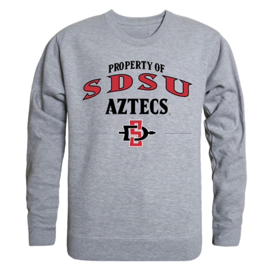 SDSU San Diego State University Aztecs Property Crewneck Pullover Sweatshirt Sweater Heather Grey-Campus-Wardrobe