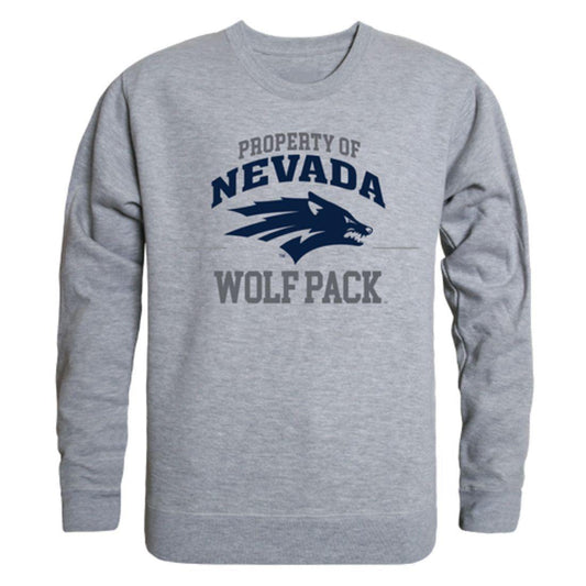 University of Nevada Wolf Pack Property Crewneck Pullover Sweatshirt Sweater Heather Grey-Campus-Wardrobe