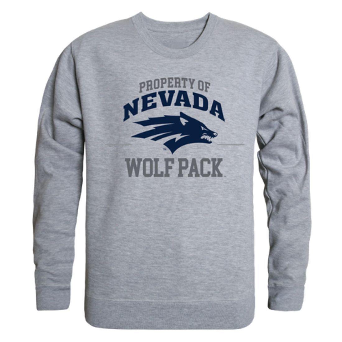 University of Nevada Wolf Pack Property Crewneck Pullover Sweatshirt Sweater Heather Grey-Campus-Wardrobe