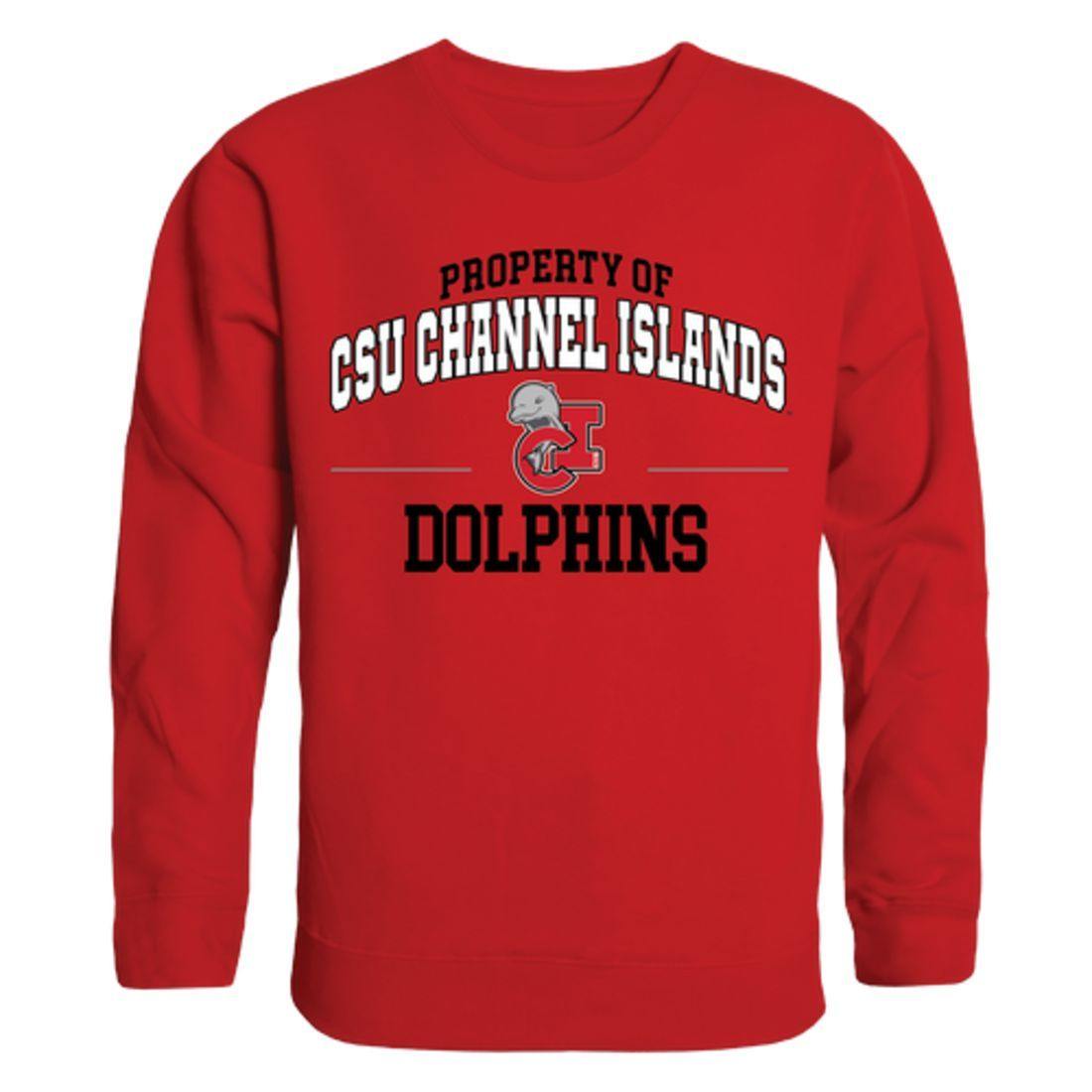 CSUCI CalIfornia State University Channel Islands The Dolphins Property Crewneck Pullover Sweatshirt Sweater Red-Campus-Wardrobe